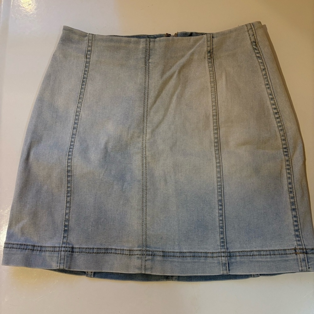 Wild Fable Classic Light Blue Zip Denim Mini Skirt